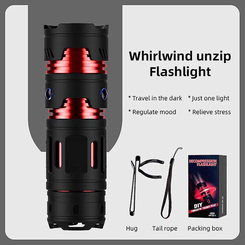 Finger Gyroscope+flashlight Xpg Led Flashlight Usb Rechargeable Waterproof Torch Built In Battery Portable Camping Lighting