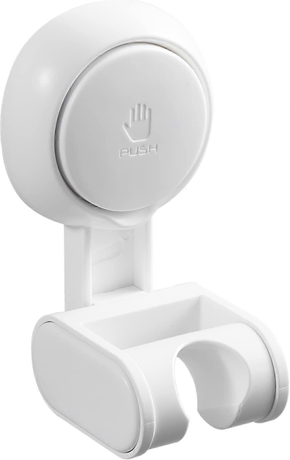 No Drilling Suction Cup Shower Head Holder, Waterproof and Height Adjustable, Shower Head Holder for Bathroom, Adjustable Wide Angle, White