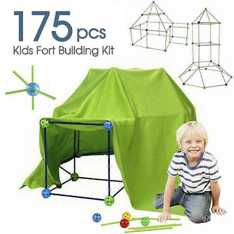 175pcs Kids Construction Fort Building Kit Castles 3D Play House Tent Toy