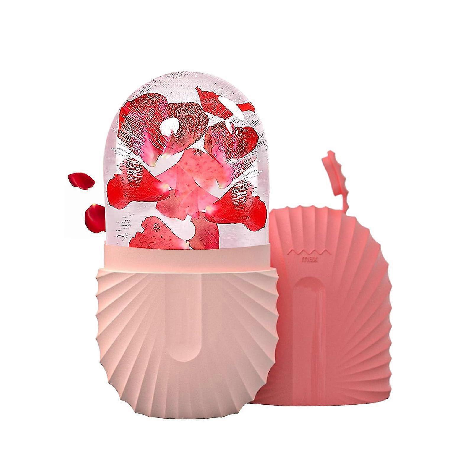 Ice Face Roller, Reusable Cooling Silicone Ice Cube Roller, Whitening Facial Beauty Roller Ice Cube Face Massager for Skin Care