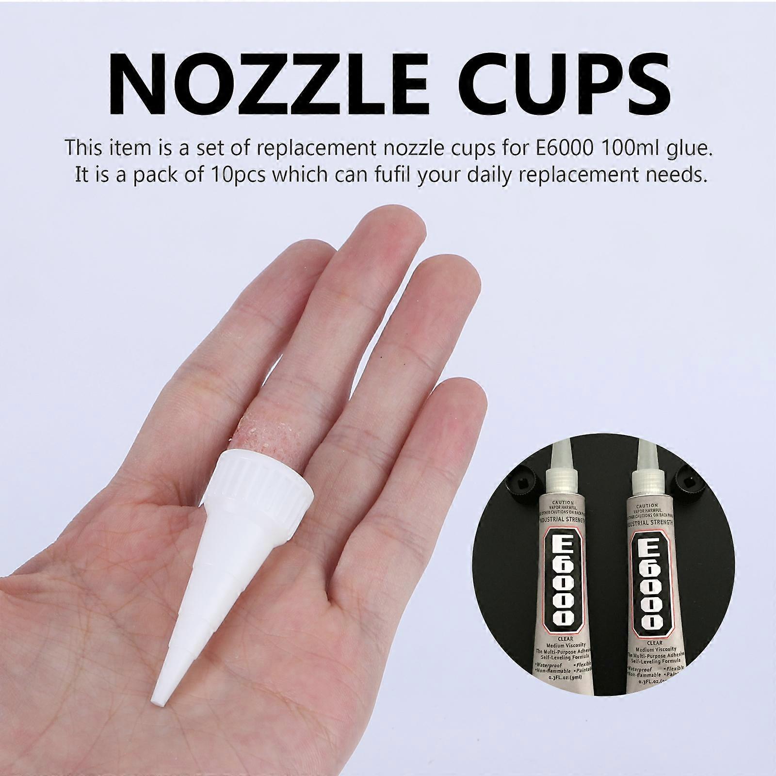 10Pcs Replacement Nozzle Tip Applicator For E6000 100ML Glue Fits (Sharp Nozzle)