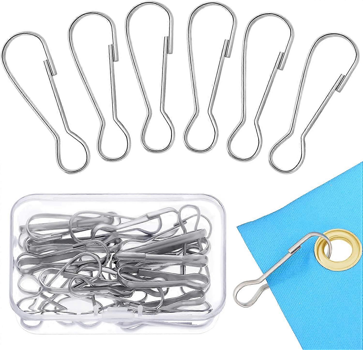 30pcs Flagpole Clips 40mm Acier inoxydable Flagpole Fixation Flagpole Snap Hook