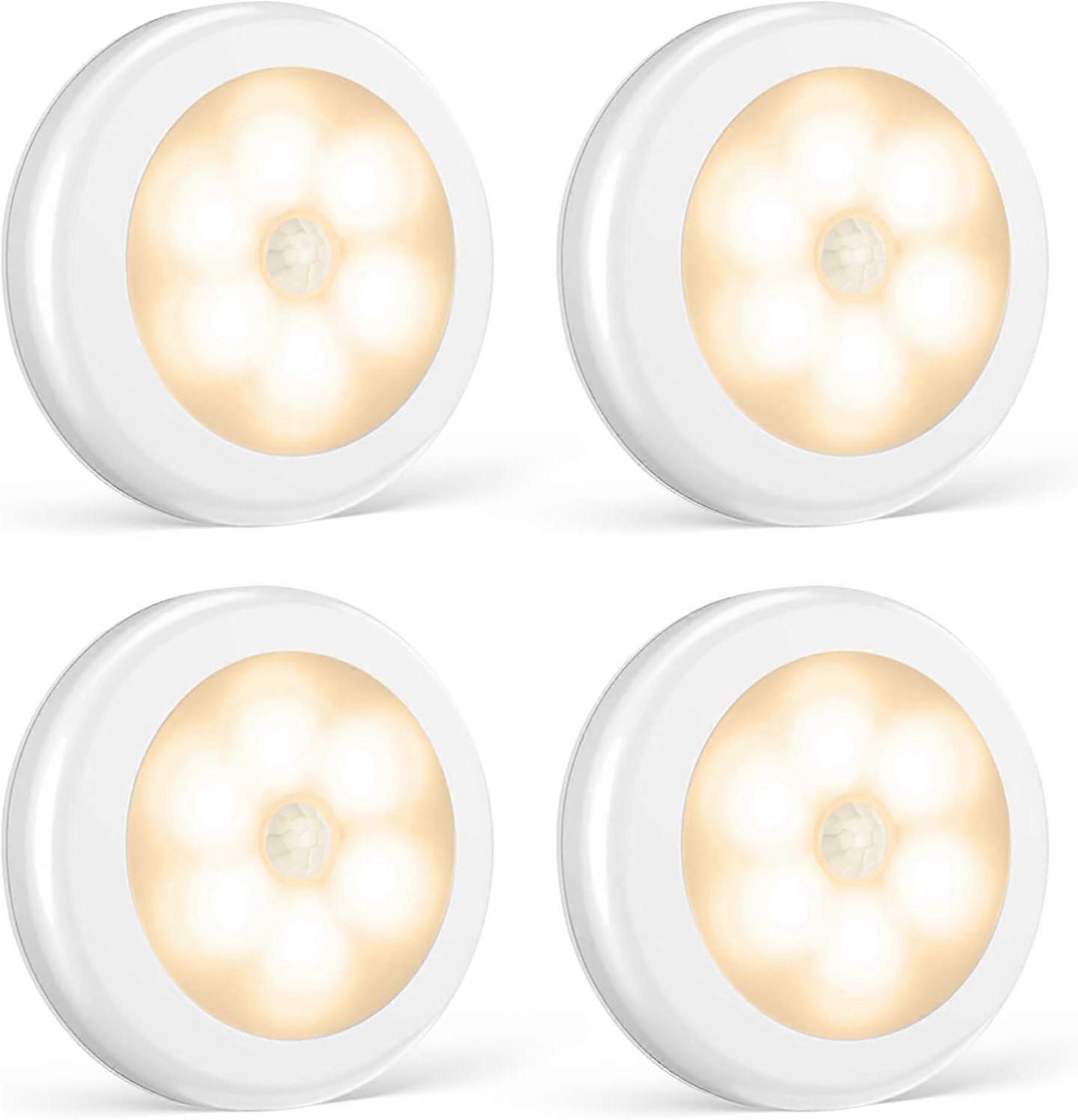 4-Pack LED Sticky Light, LED Motion Sensor Light with Magnetic Base (Battery Powered) (AUTO Battery