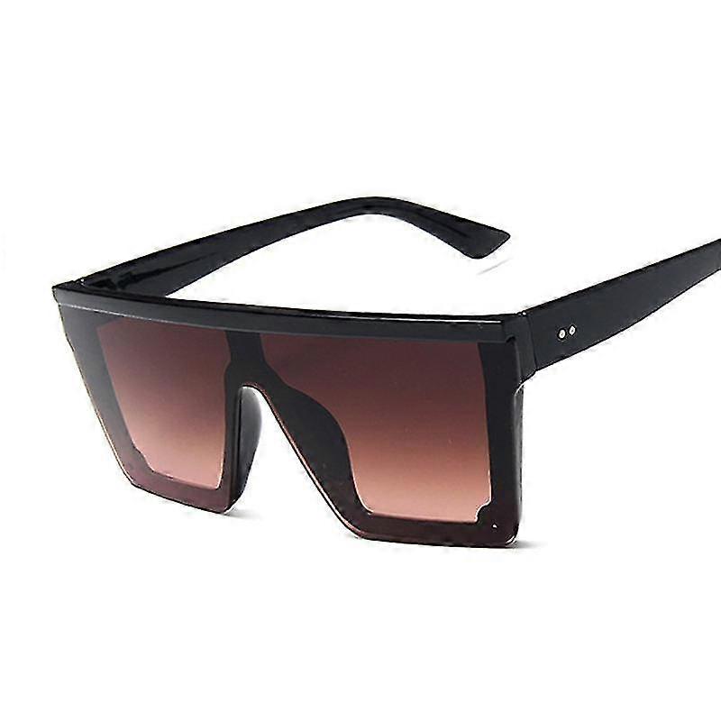 Trendy Retro Oversized Flat Top Square Sunglasses