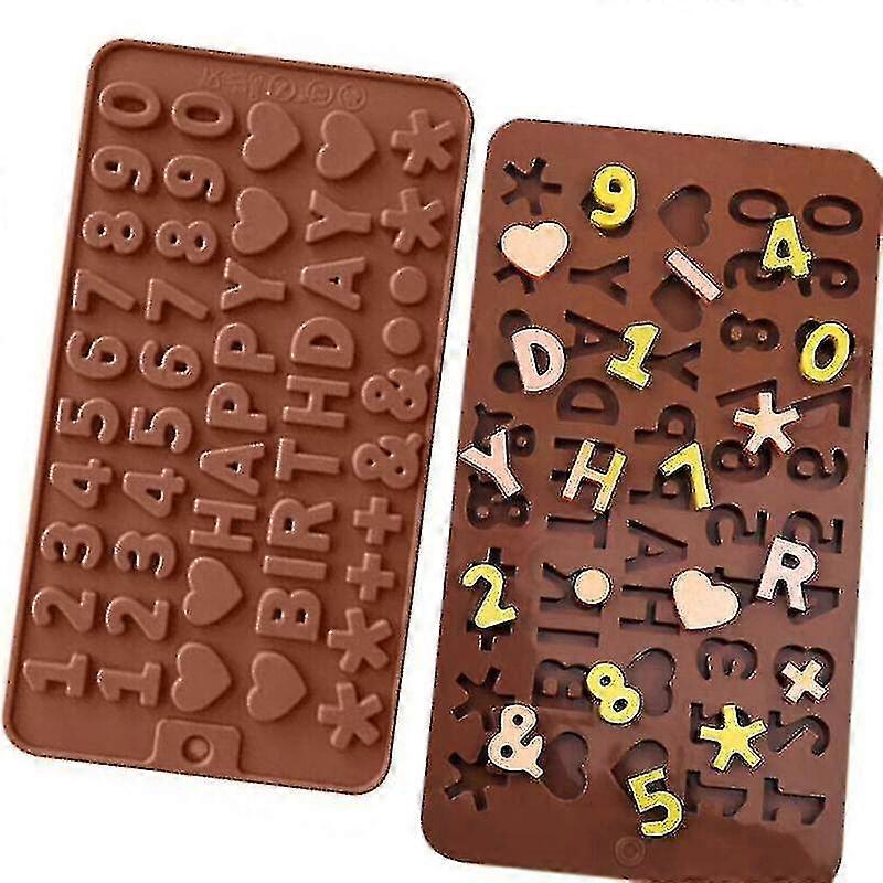 Hmwy-happy Birthday Number Cake Silicone Mould Chocolate Jelly Cube Baking Mold Tool