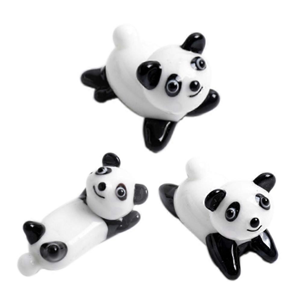 3PCS Söt Glas Panda Ätpinnar Rest Rack Stativhållare För Penna Ätpinnar Stativ Stativ Rack, Gåva För Pojkar Flickor