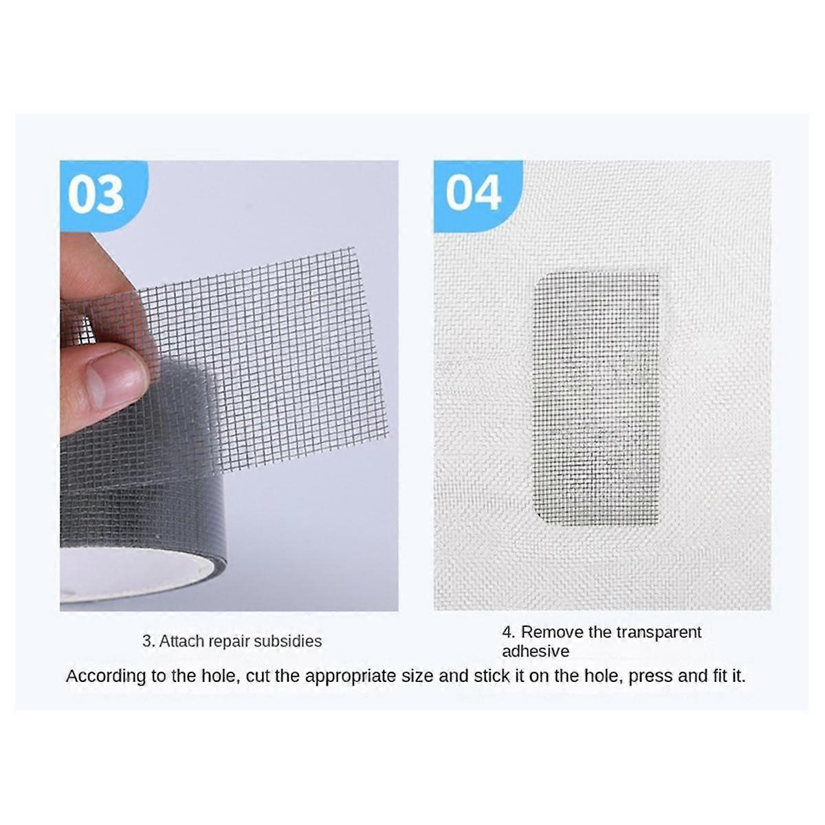 Window Mosquito Net Repair Tape, Self-Adhesive Window Screen Repair Sheet,Gray
