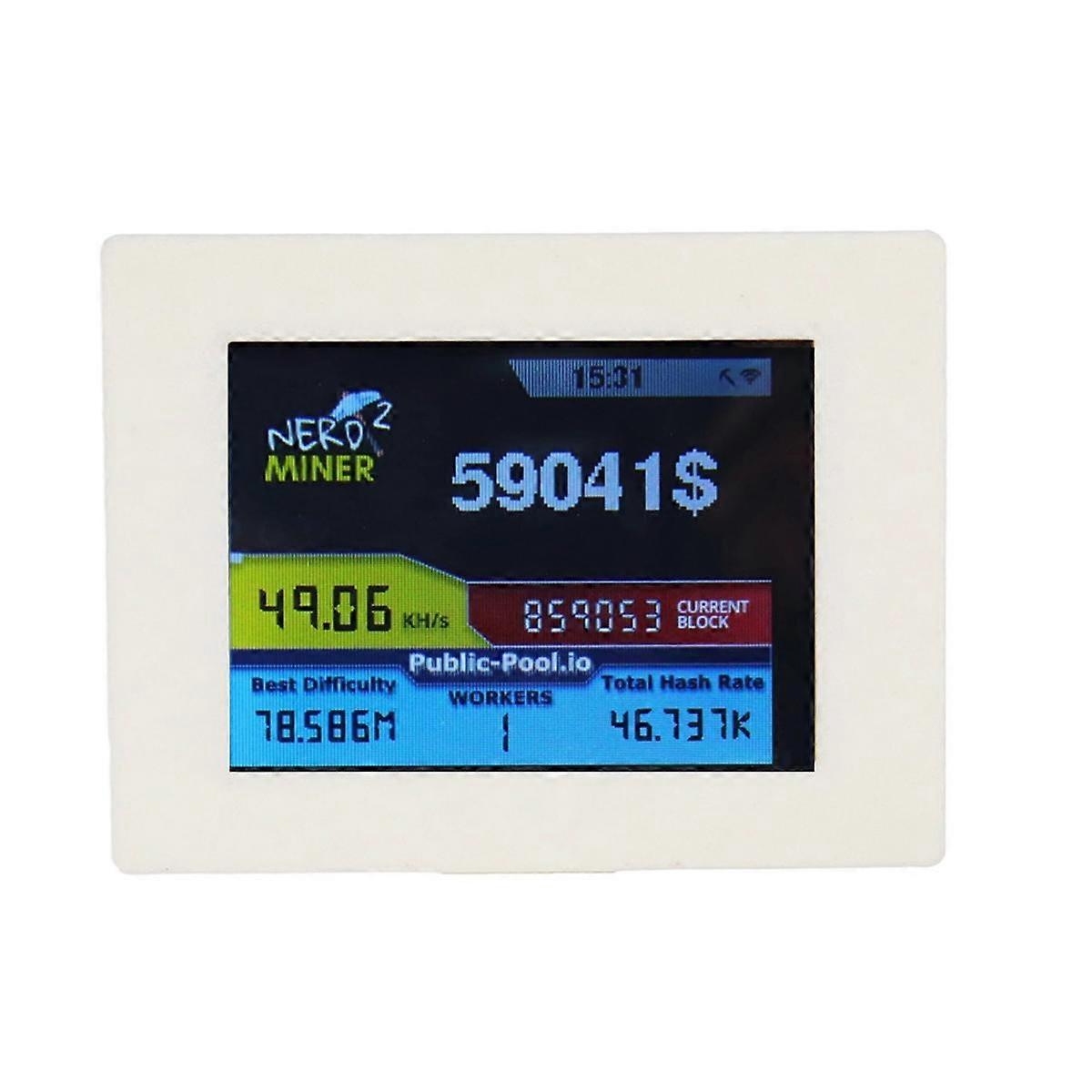 Nerdminer V2 Miner 2,8 Zoll LCD-Display 56KH/S Hash-Rate Bitcoin Solo Miner Nerd Miner BTC Lotterie Miner