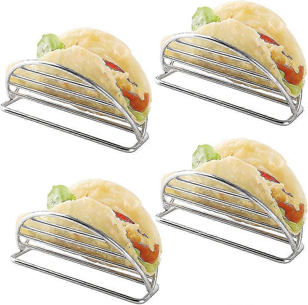 Halter Edelstahlständer Set mit 4 Racks hält weiche oder harte Schalen Tacos