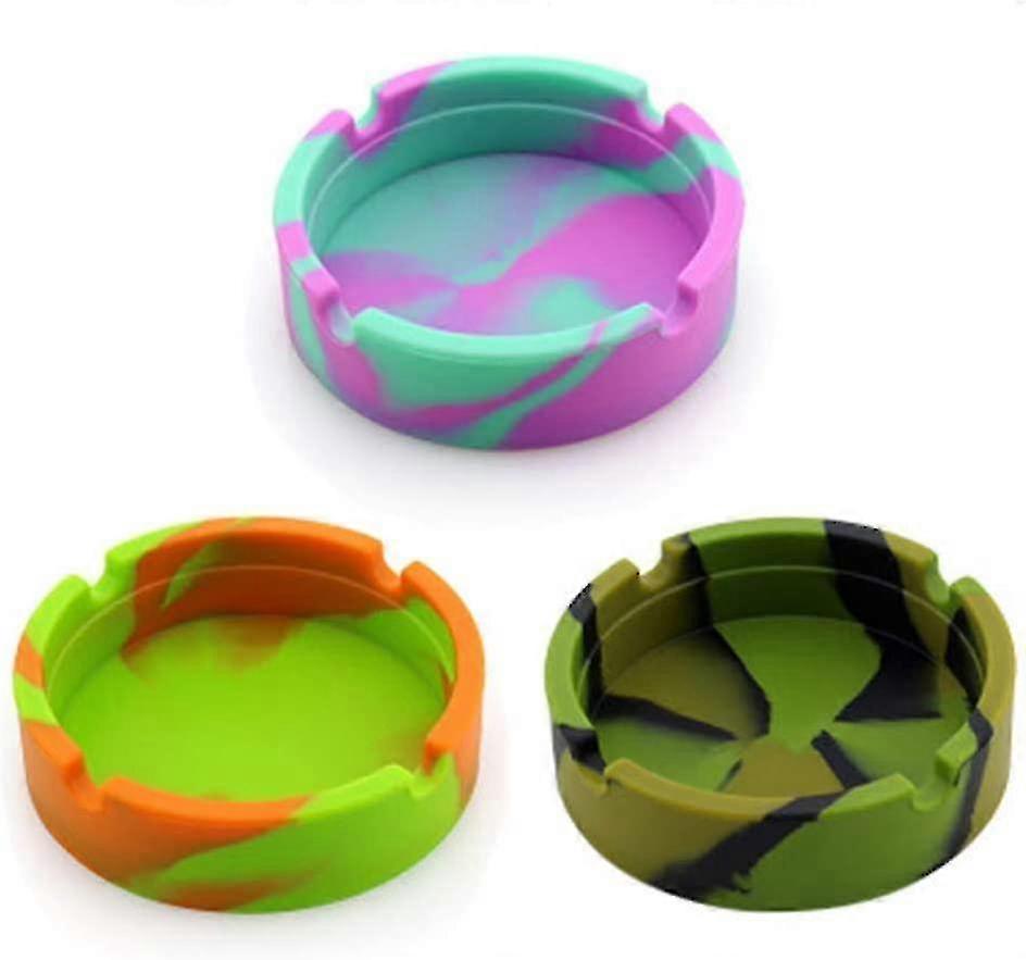 Ashtray, 3 Round Rubber Ashtray