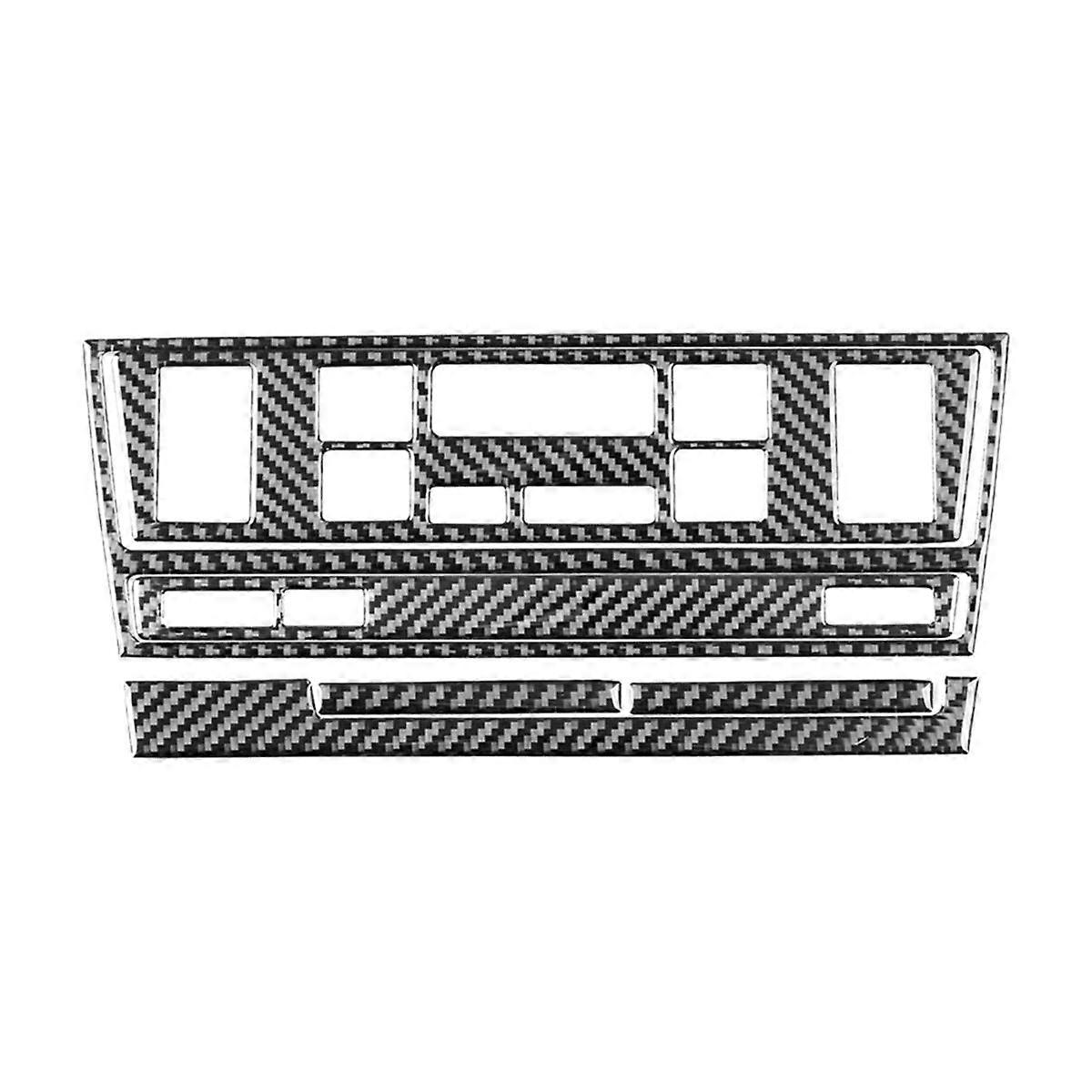For 5 Series E39 1998-2003 LHD Soft Carbon Fiber Center Console Air Condition Button Frame Cover Tr