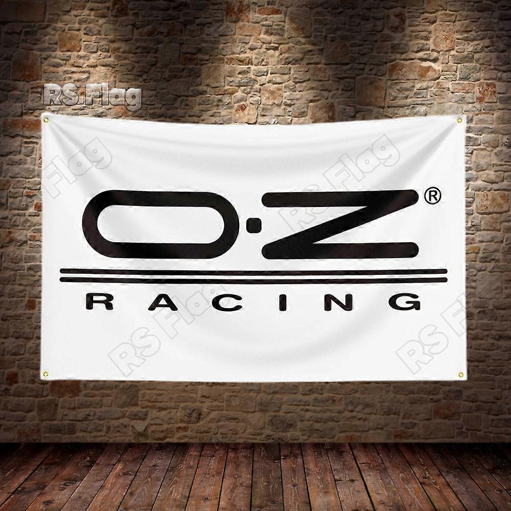 3x5 Ft OZ Racing Flag Polyester Printed Car Flags for Garage Decor