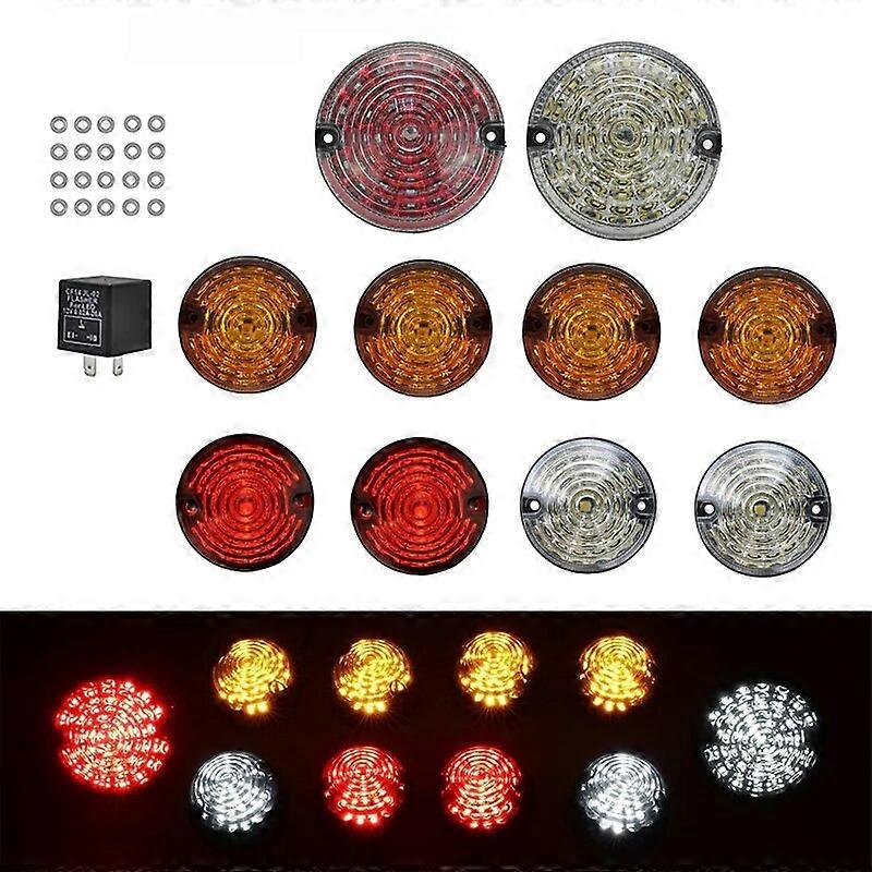 10pcs Rear Front Fog Lights Reversing Light Upgrade LED Smoked Lens for Land Rover Defender 1990-2016/ Defender 90/110 1983-2019