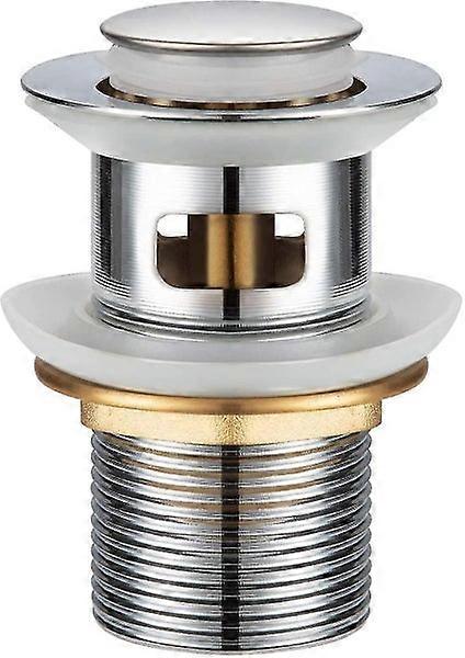 Universal Sink Drain System With 1 1/4" Pop-up Overflow Automatic Push Open Over