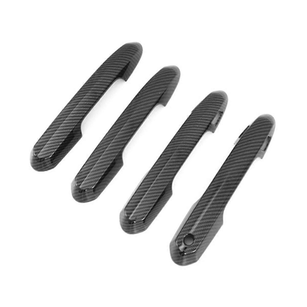 Door Handle Cover Trim with Smart Key Holes for L LE XLE XSE 2020-2023 Accessories Carbon Fiber