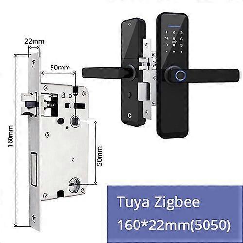 JWL- Tuya Zigbee Smart Electronic Door Lock Alexa Voice Control Fingerprint Password Key IC Card Unlock for Hotel Apartment