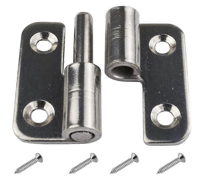 Detachable Hinges Set of 6 - Removable Door Hinges - 304 Stainless Steel Three Left and Three Right, Silver, 1.5"