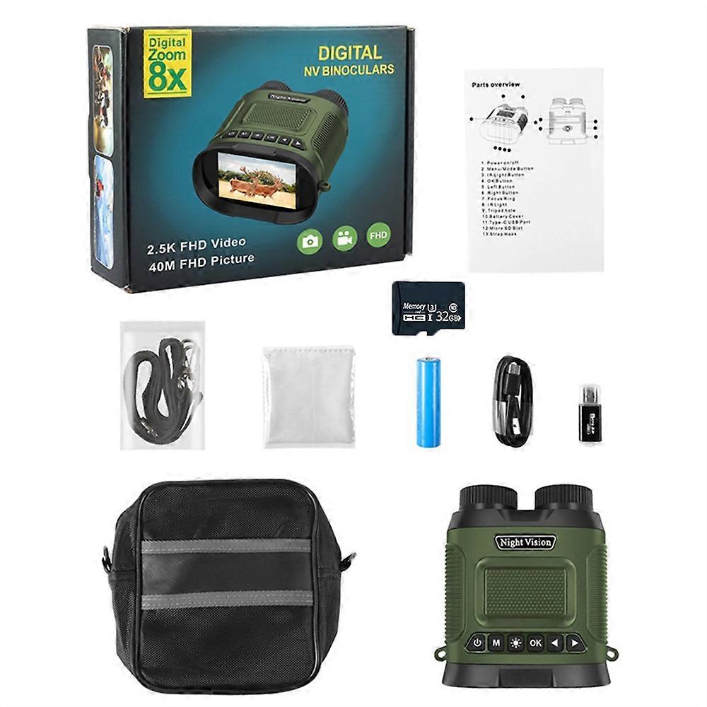 Redkid DT29 8X Zoom 300M Jumelles de vision nocturne numérique infrarouge 2.5K UHD 40M Pixels Télesc