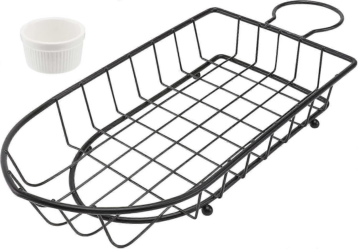 1 Set Pommes Frites Korb Edelstahl Pommes Frites Fritteuse Servierkorb Metallsieb Halter Fry For Chips Pommes Shrimp Fis