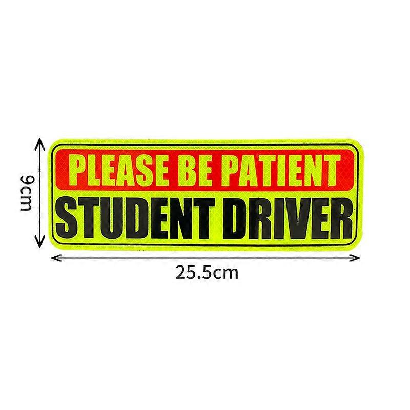 3pcs Student Driver Magnet for Car, Please Be Patient Student Driver Magnet, New Drivers Sticker Safety Warning, Magnetic Reflective Rookie Driver Bu