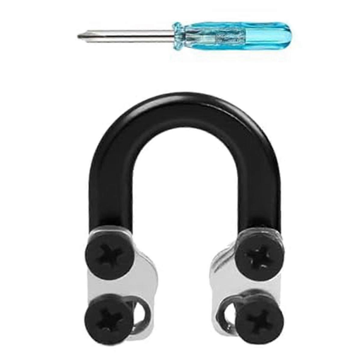 1 Pack Archery Compound Bow D Loop-Metal D Ring Buckle Release Nocking Loop with Screwdrivers,Black