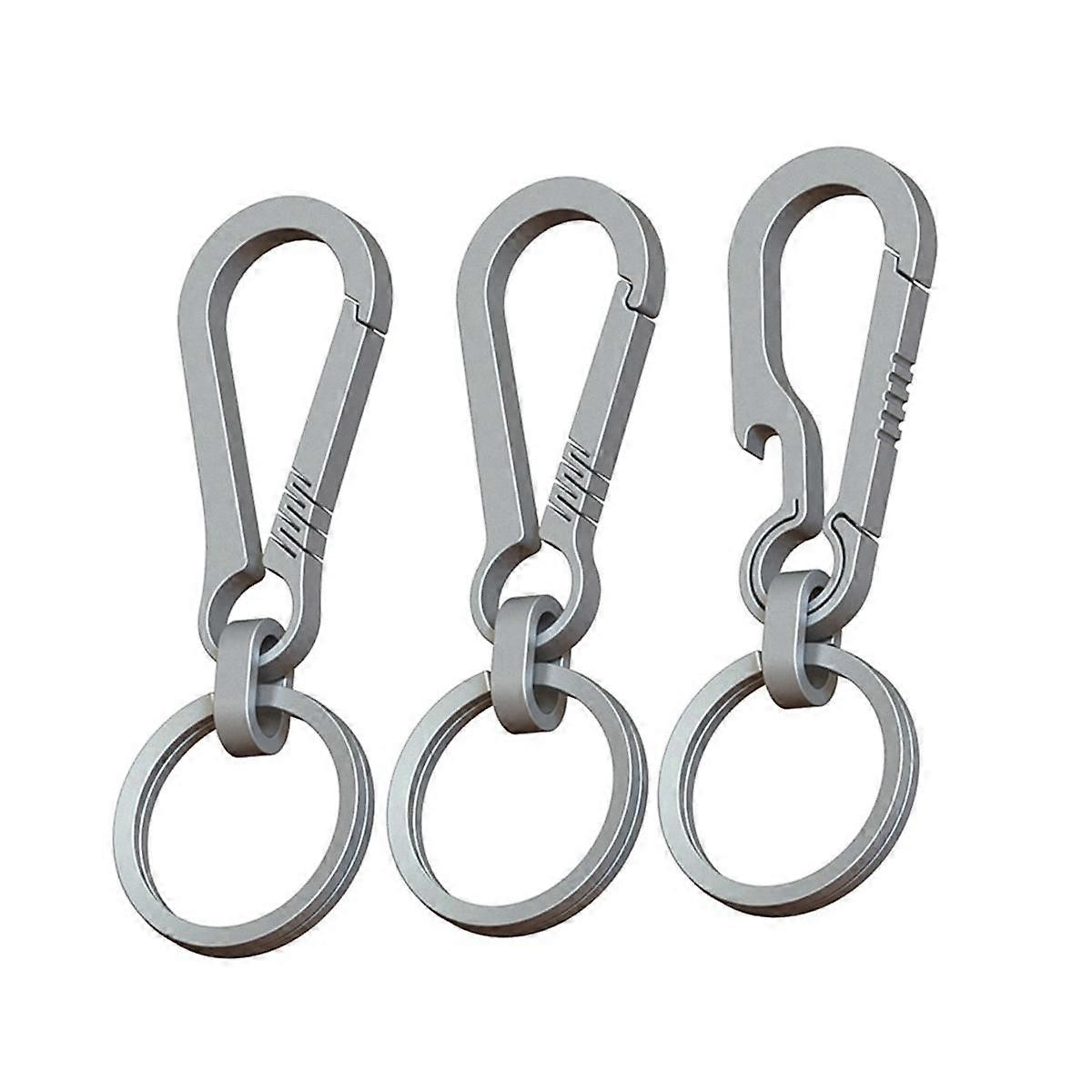 2Pcs 8cm Titanium Alloy Carabiner Multifunctional Key Chain Simple Pendant Portable Tools