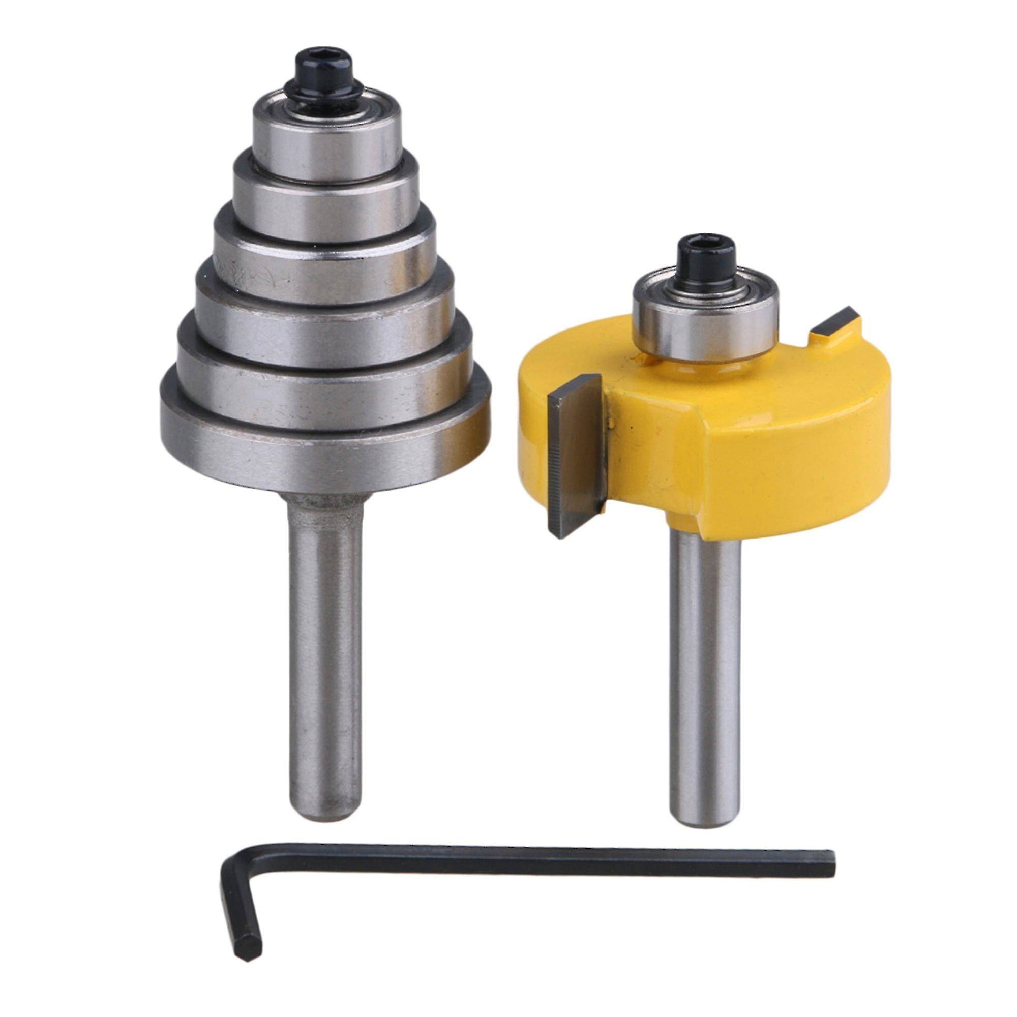 Router Bits 2pcs Rabbet Router Bit With 6 Bearing 1/4 Inch Shank For Carbide Woodworking