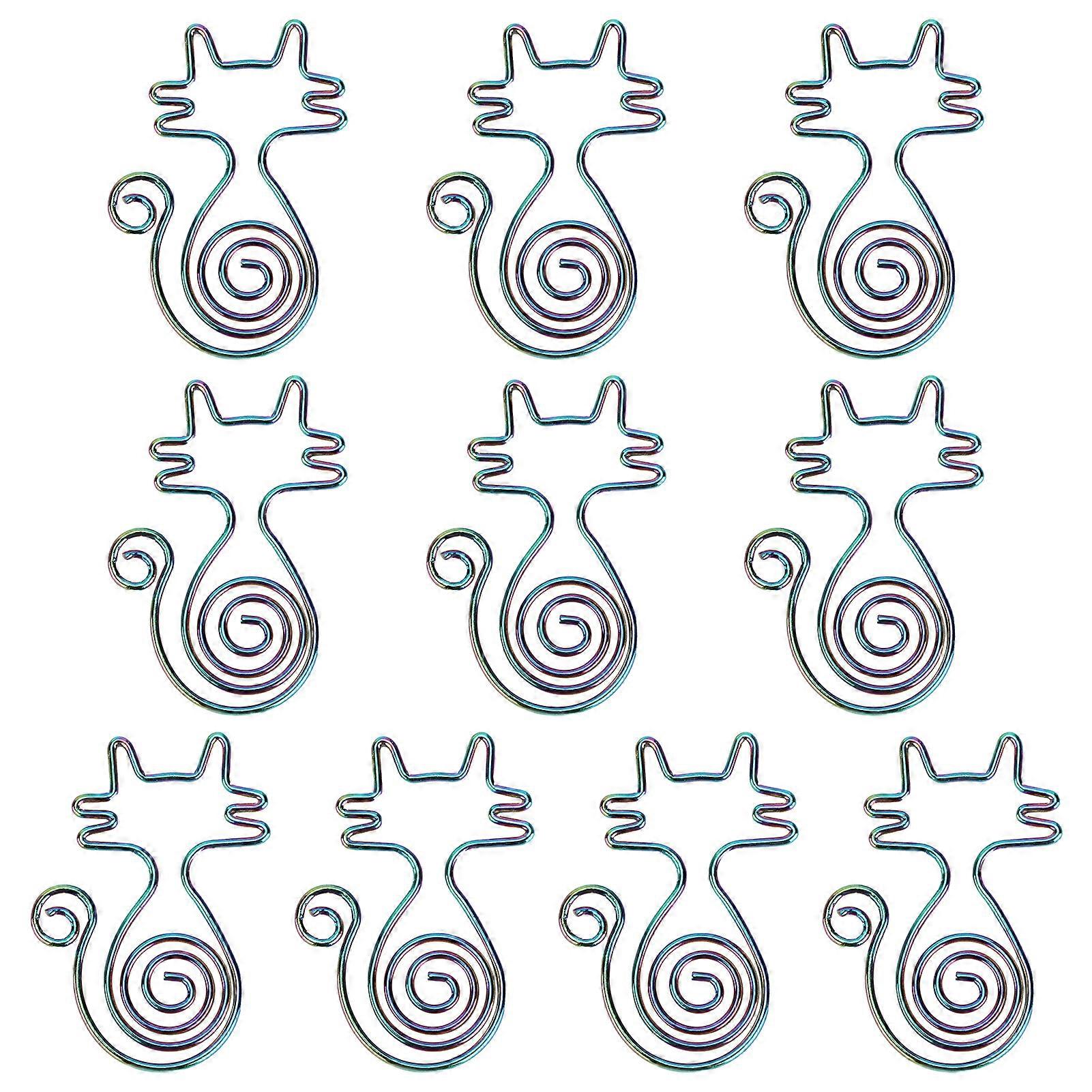 10PCS Paper Clip Animal Colorful CatShape Creative Portable for Office Home File Notebook