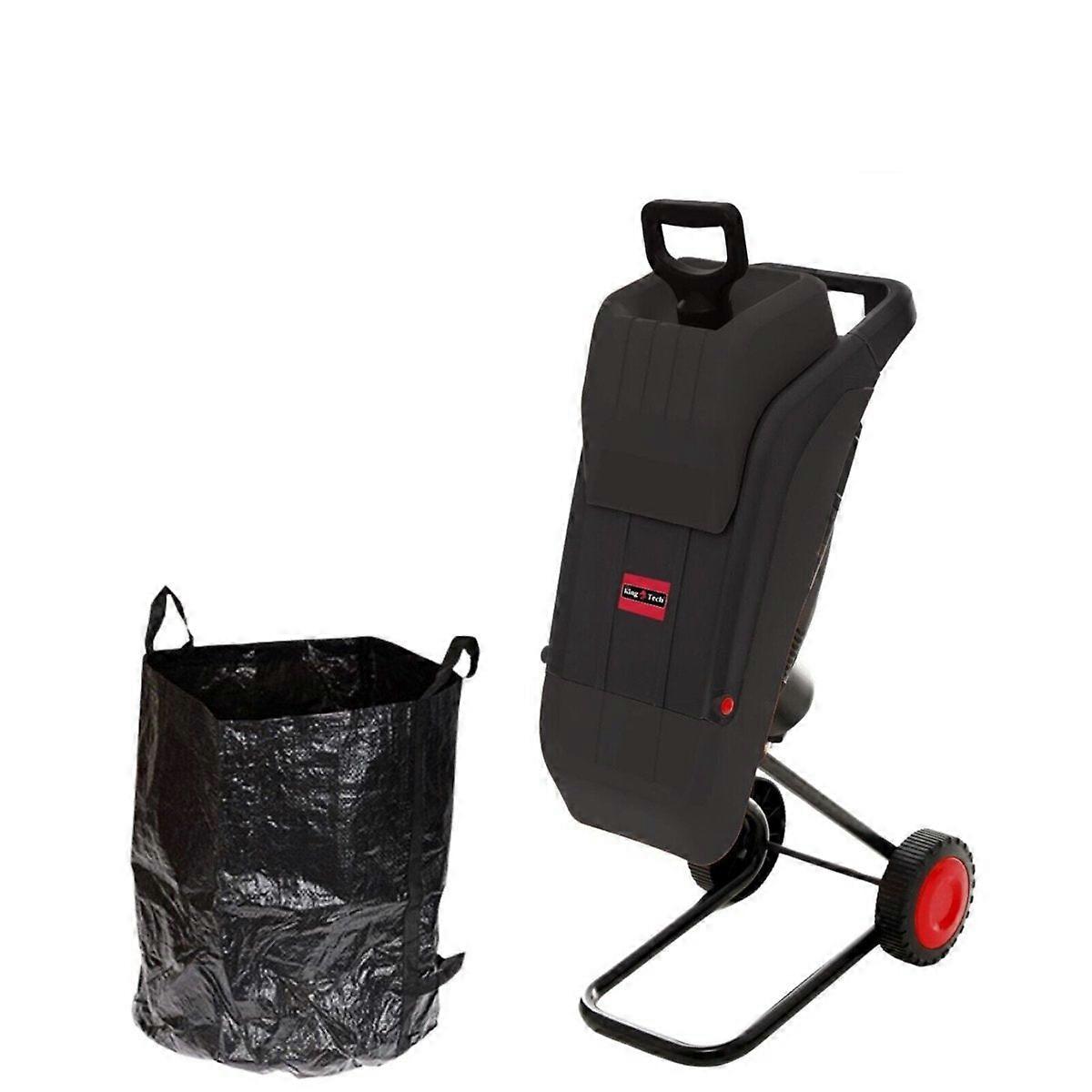 King Tech 2500W Elektrisk Hage Mulcher Makuleringsmaskin Bærbar Flishugger På Hjul M / Pose Flishuggere Makuleringsmaskiner Mulchers