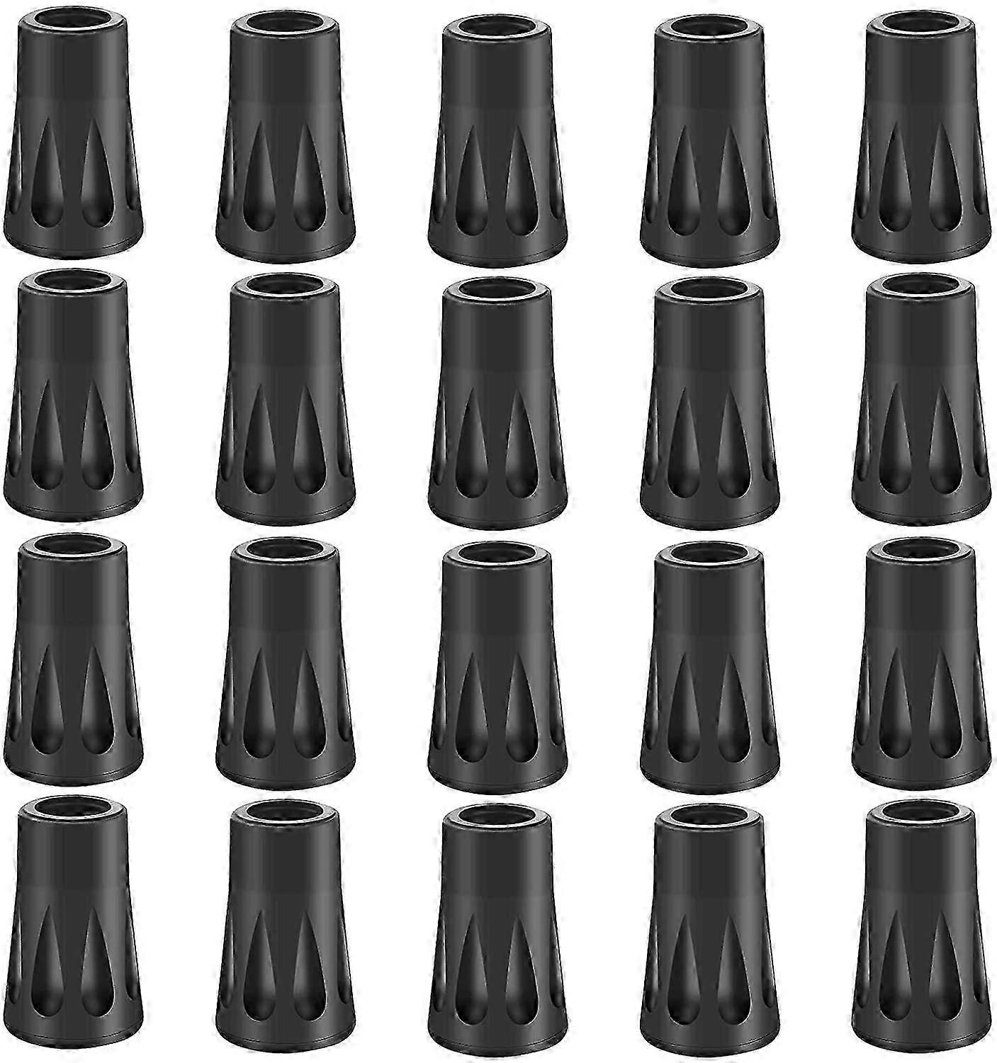 20 x Rubber Buffer Set Hiking Poles Rubber, Buffer Nordic Walking Pads, Asphalt Pads Replacement Plate for Trekking Poles Asphalt Gravel Mountains Hik