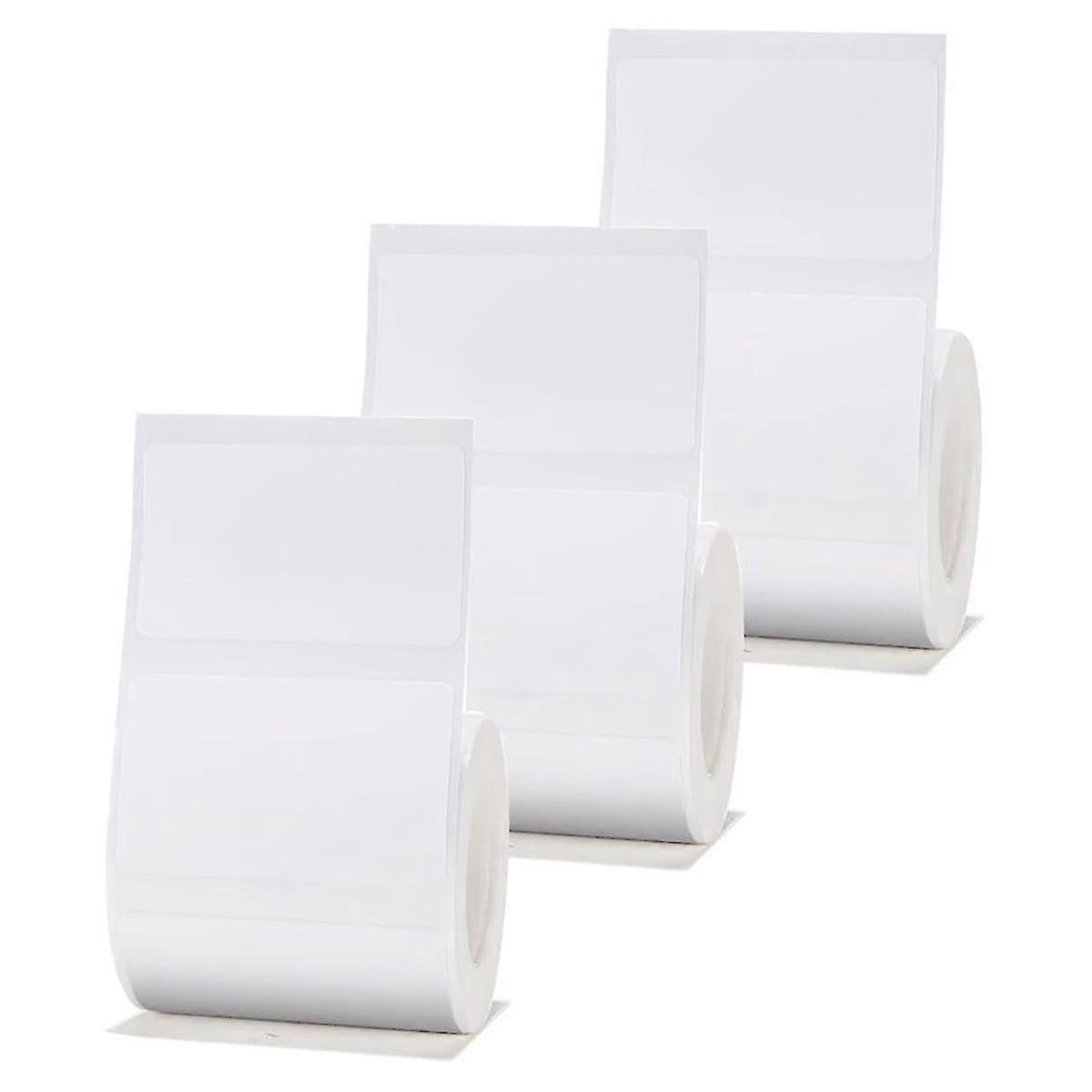 3 rollen Wit Etiketdocument Wit 50x30mm Compatibel voor B1 B21 B3s Etiketmaker Waterdicht, Zelfklevend Etiketdocument