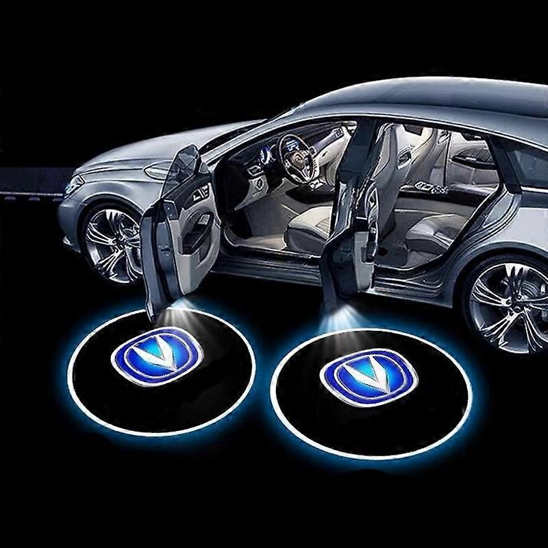 2 قطعة LED شعار السيارات باب السيارة ليزر جهاز عرض ضوء لسيتروين كيا جيب أوبل نيسان هيونداي هوندا بيجو فورد فولفو الملحقات