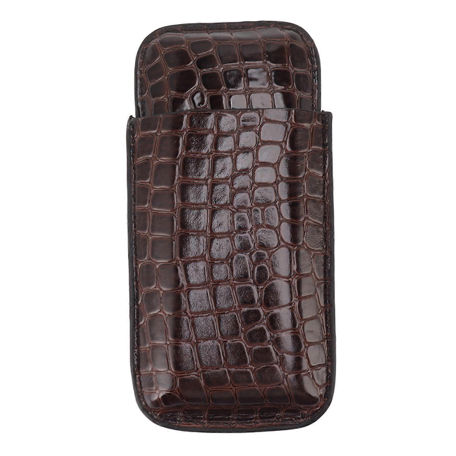 Leder Zigarrenhalter tragbar mit 3 Zigarren Praktischer Reise-Zigarrenhumidor für Herren