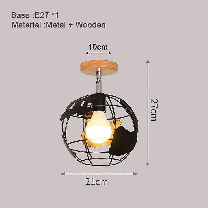 Drewniane lampy sufitowe LED E27 Loft do korytarza Korytarz Wewnętrzne retro LED Sufitowe oprawy oświetleniowe Przytulny wystrój do oświetlenia domu