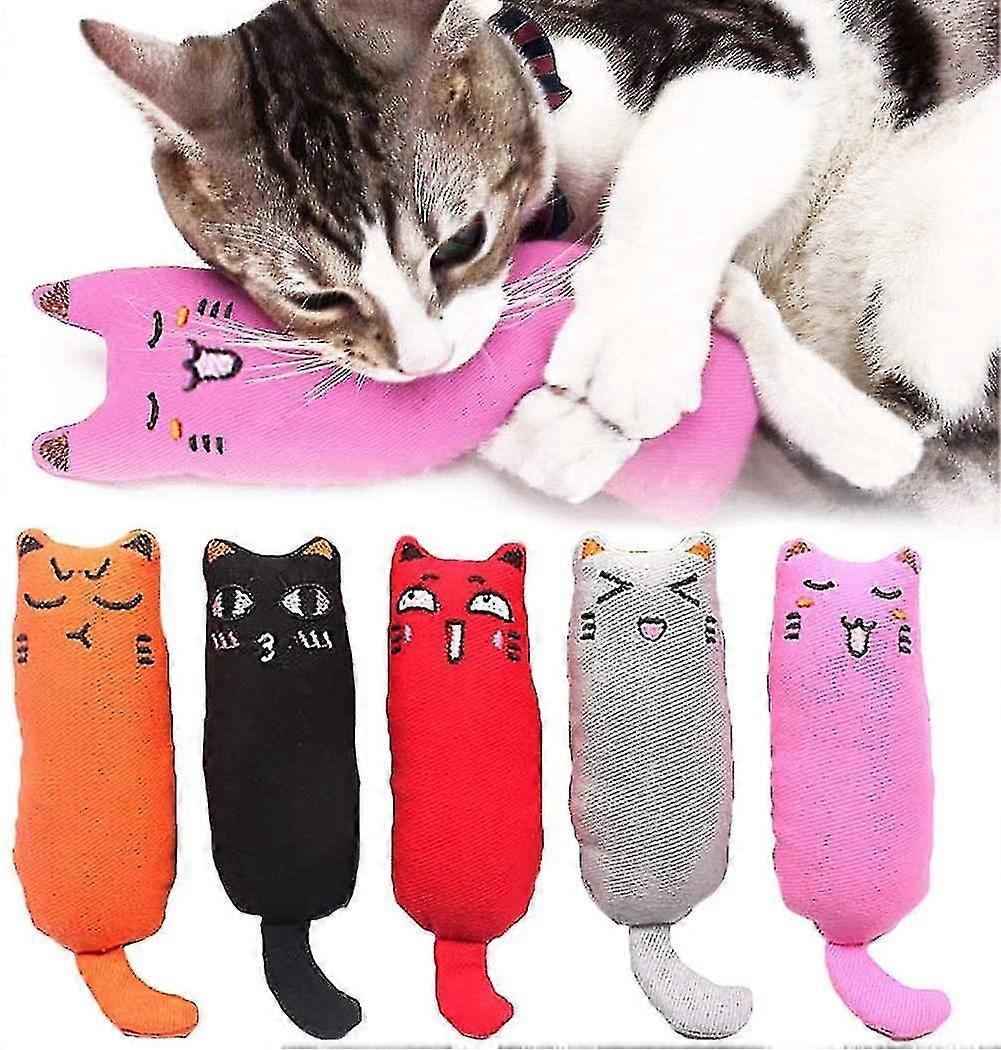5pcs Catnip Toy, Cat Chew Toy Bite Resistant Catnip Toys For Cats,catnip Filled Cartoon Mice Cat Teething Chew Toy