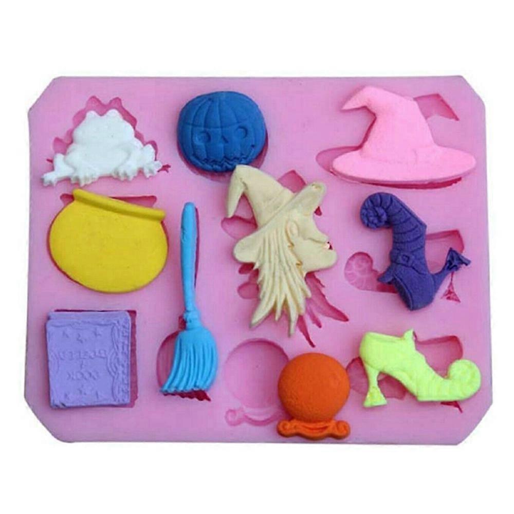 DIY Baking Moulds Halloween Prop Witch Silicone Chocolate Fondant Cake Molds