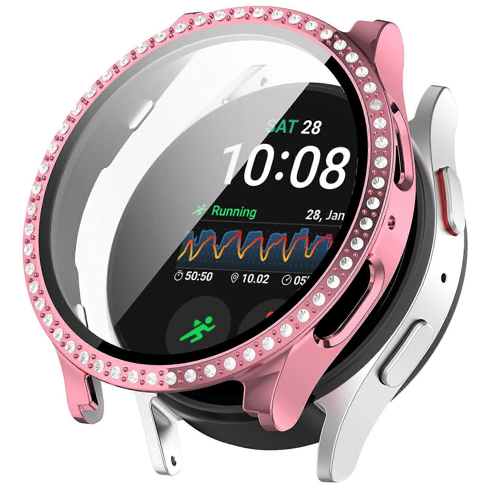 For Samsung Galaxy Watch7 44mm Bling Case Electroplating PC Watch Cover with Built-In Screen Protector