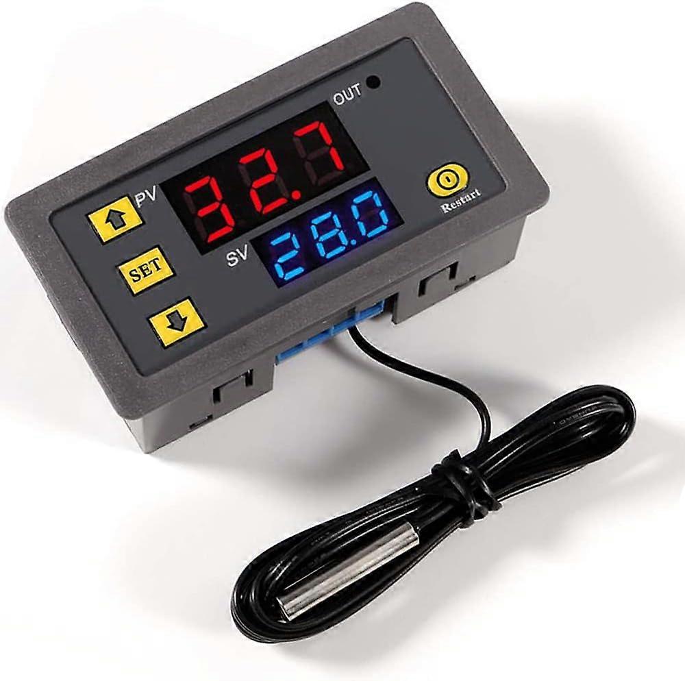 Piece W3230 AC 110V-220V Digital Temperature Controller, 20A Digital Display Thermostat Control Switch with 10K NTC Sensors Probe
