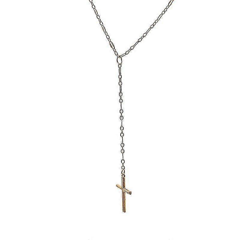2pcs Simple Cross Pendentif Déclaration Collier Mode Bijoux Choker