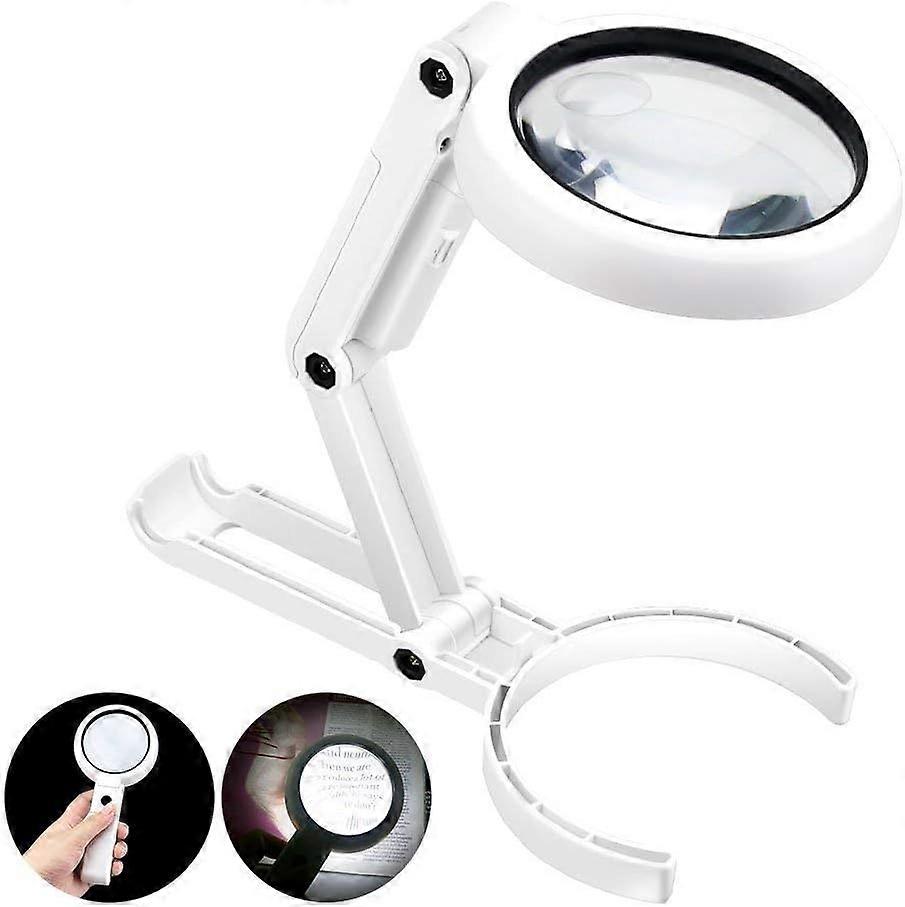 Magnifying Lamp - Illuminating Magnifier with 8 LED Light 5X Standing Reading
