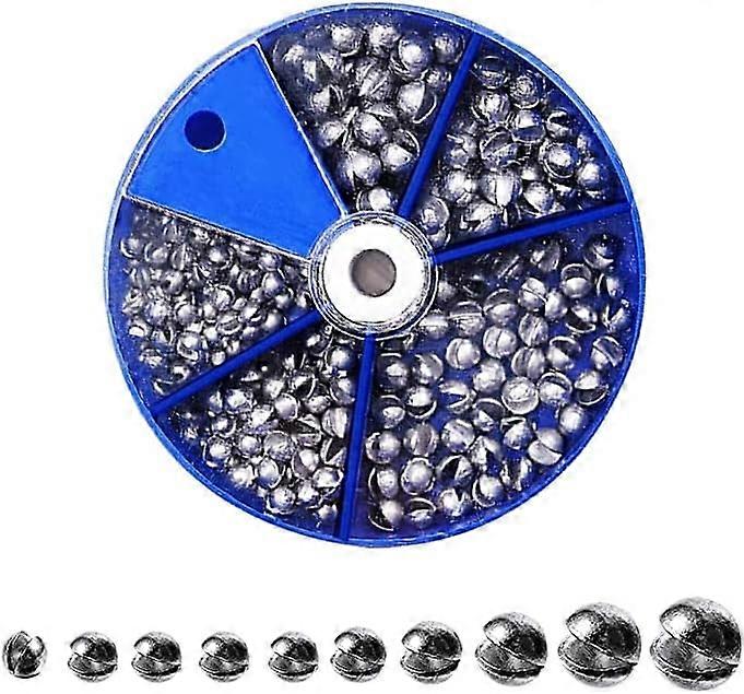 Fishing Sinkers, 100 Pieces Mouth Sinker, Non-Toxic Portable Split Shot Set, Fishing Accessories with Storage Box(0.2g/0.3g/0.4g/0.6g/0.8g)