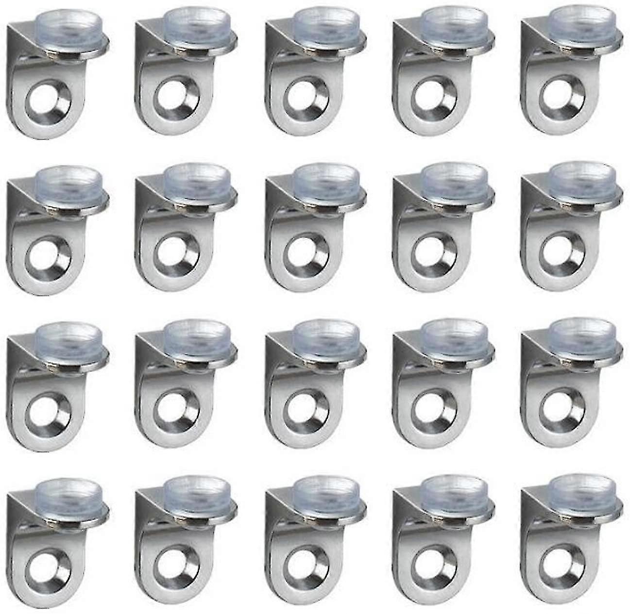 20 Pcs Right Angle Fixing Clip Shelf Bracket Suction Cup Base Glass Shelf Support