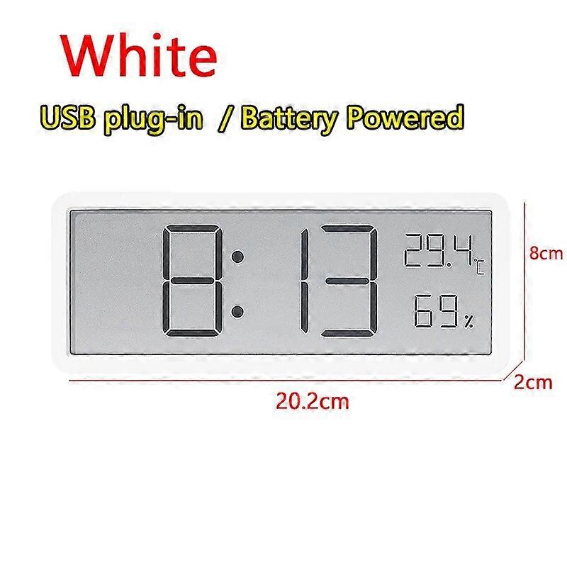LCD Digital Wall Clock Time Temperature Humidity Display Electronic Clock Hanging Desktop Table Alarm Clock Battery Powered