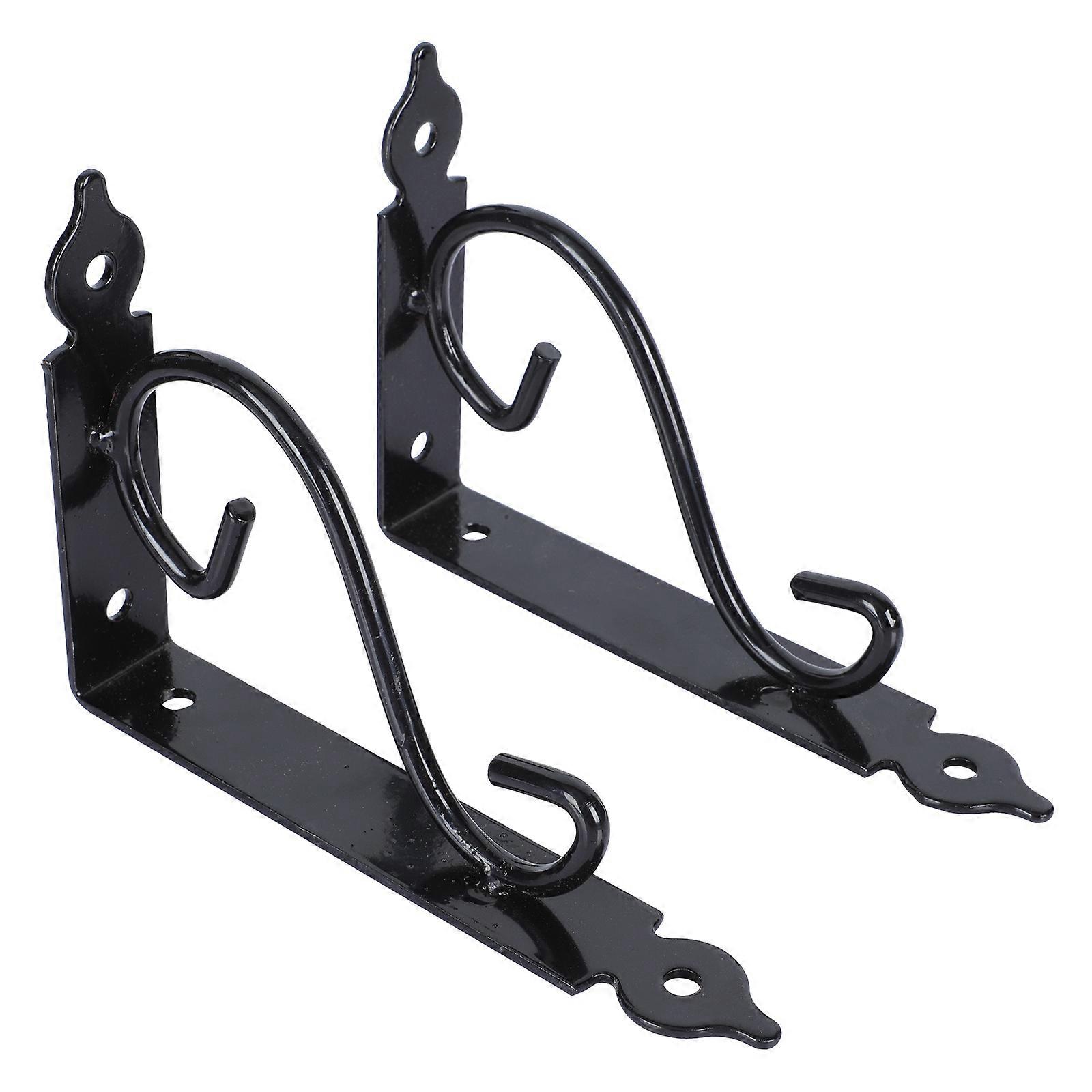 2pcs Iron Shelf Bracket Wall Mount Shelf Support Fixing Bracket Triangle Bracket