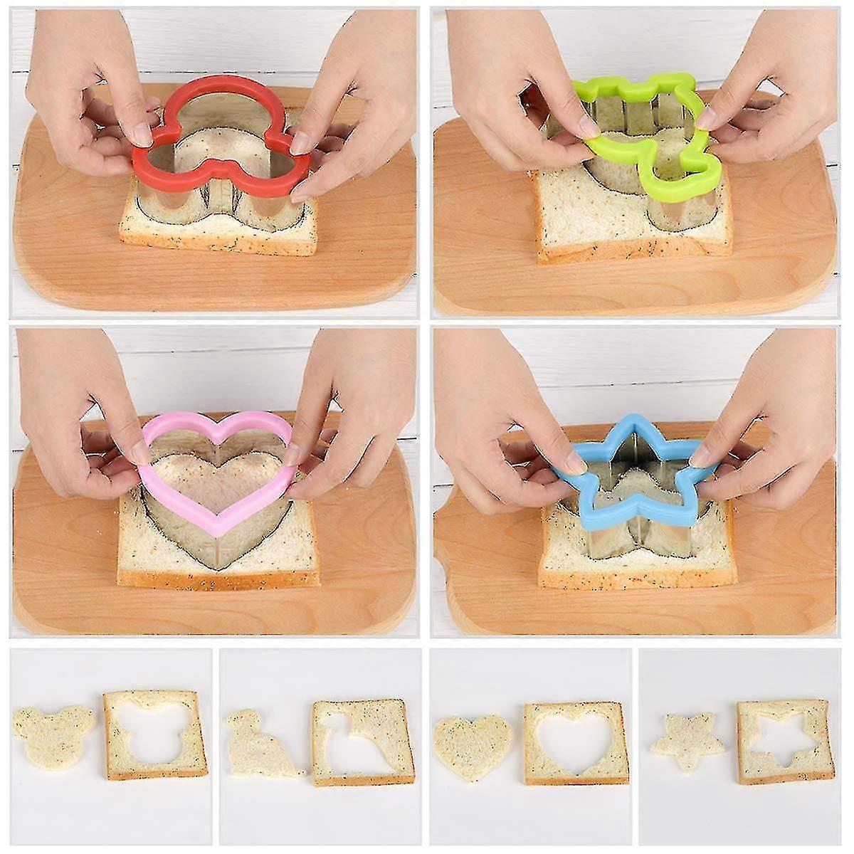 Cookie Cutters For Kids 8 Pcs, Sandwich Cutters Include Mickey Mouse