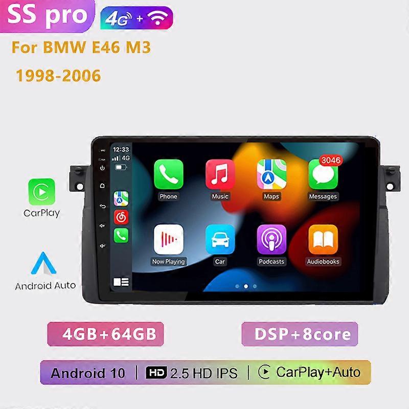 2DIN Android 10 Car Radio Multimedia Player Carplay Auto GPS navigation for BMW E46 M3 Rover 318/320/325/330/335 1998 1999-2005