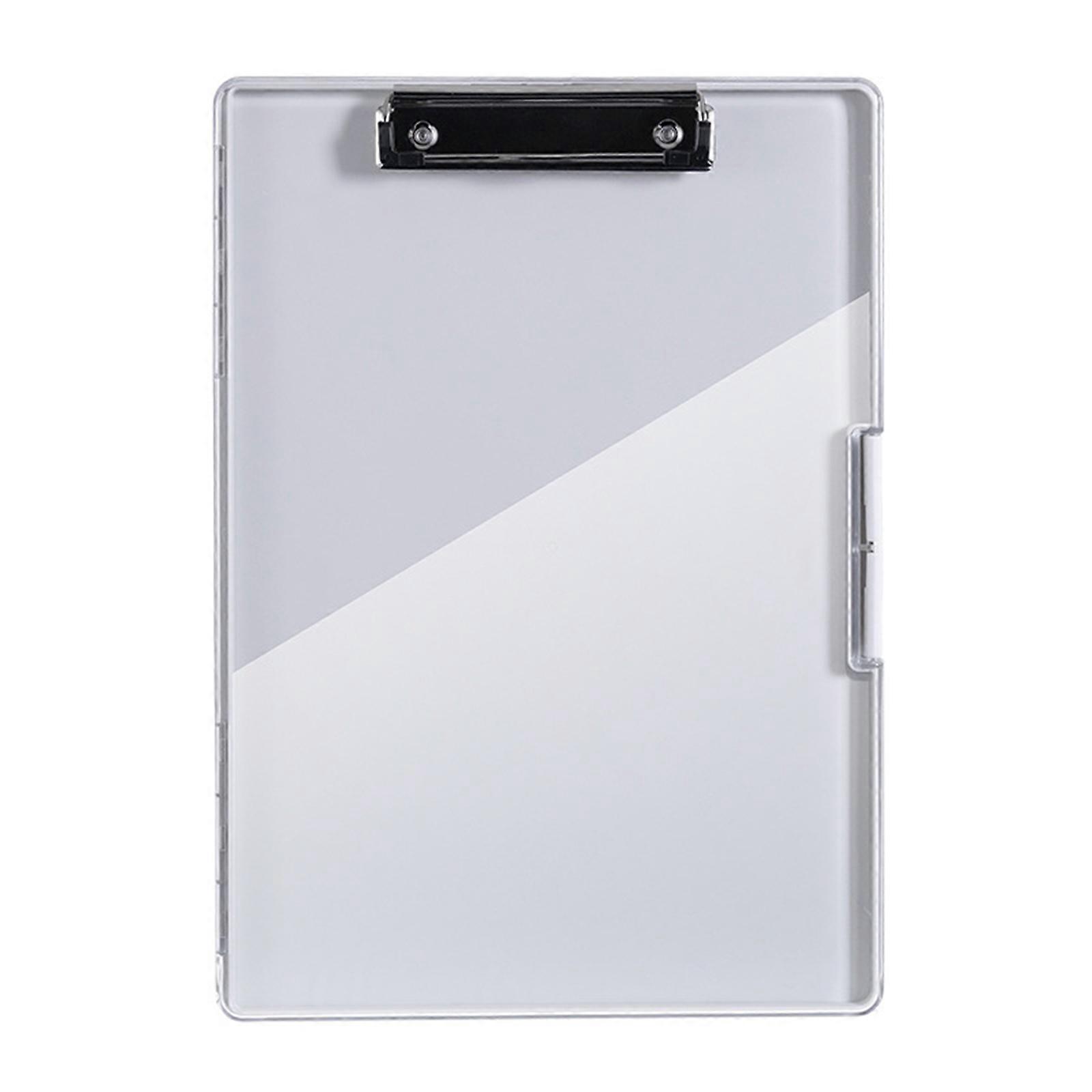 Transparent Plastic Clipboard with Dual-Layer Design and Separate Pen Case for A4 Paper Storage and Office Supplies Organization