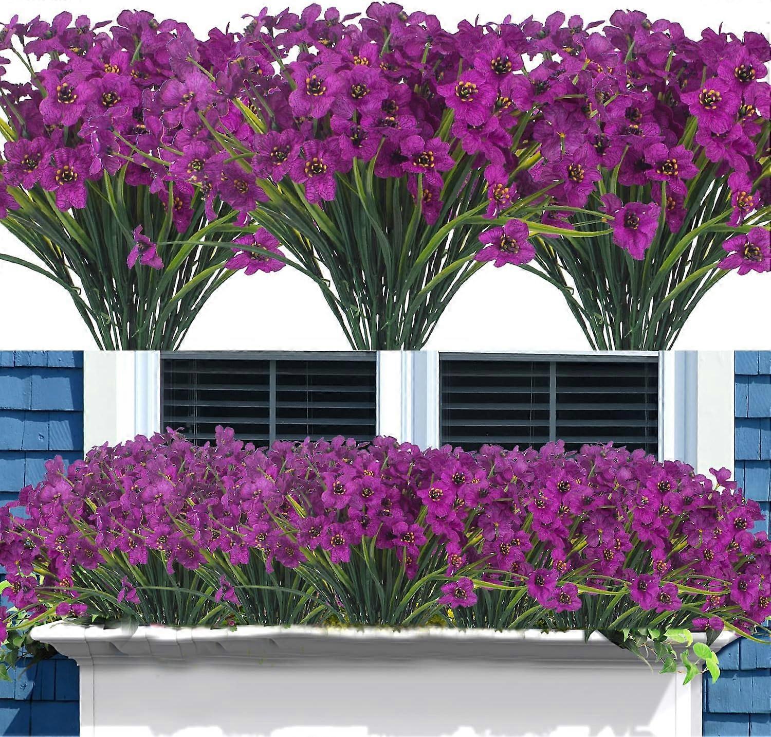 LINCMAN 20 paquets de fleurs artificielles extérieur intérieur résistant aux UV fausses fleurs pas d