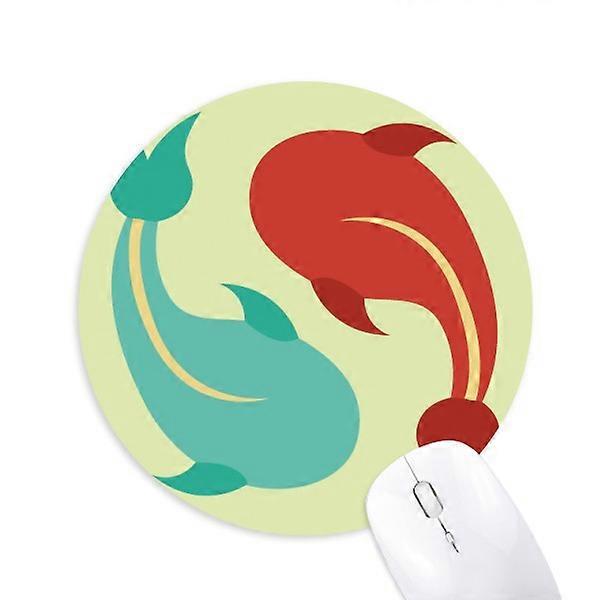 Fish Twins Taichi Pattern Mouse Pad