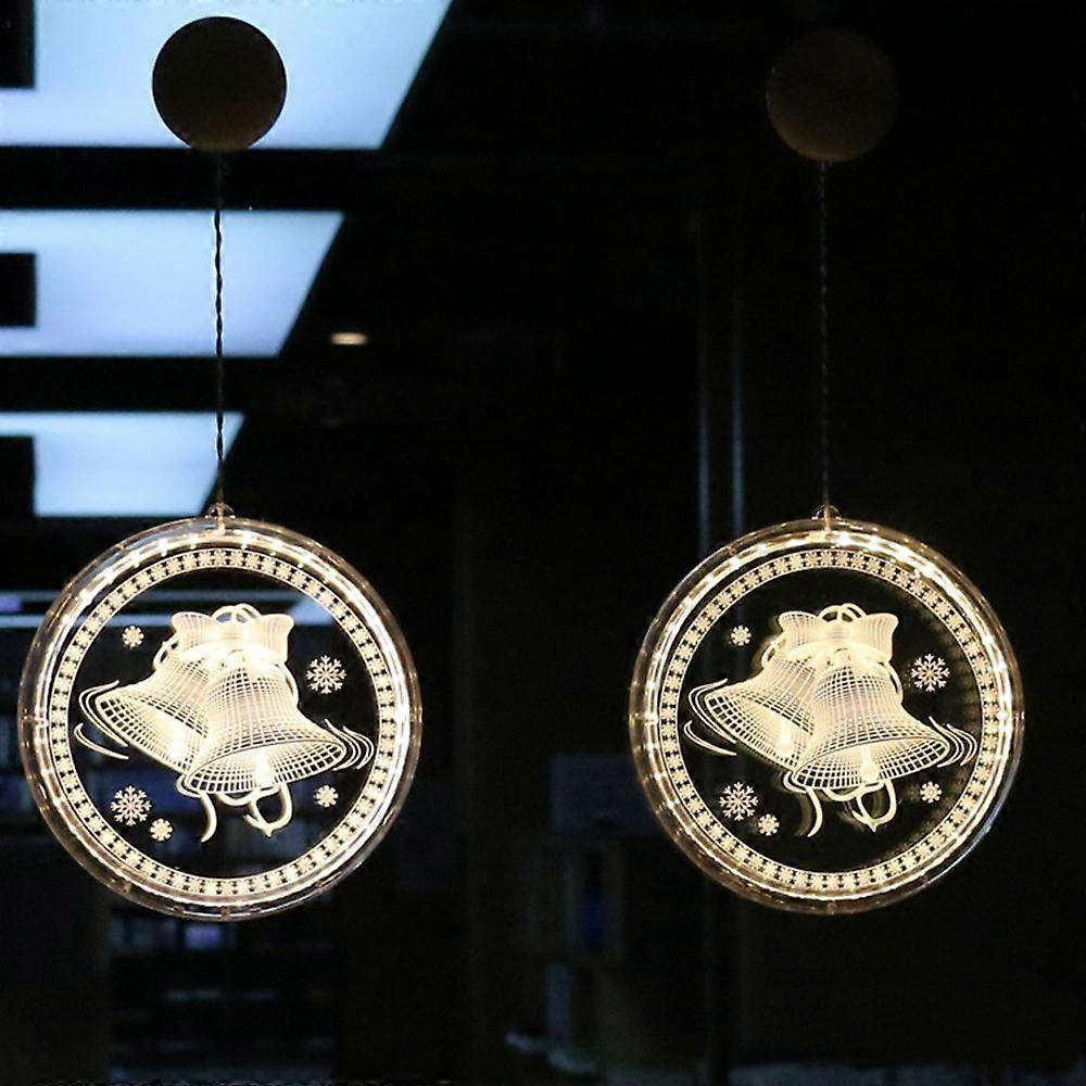 Christmas Bell Pattern 3d Christmas Hanging Night Lamp Battery Led String Light